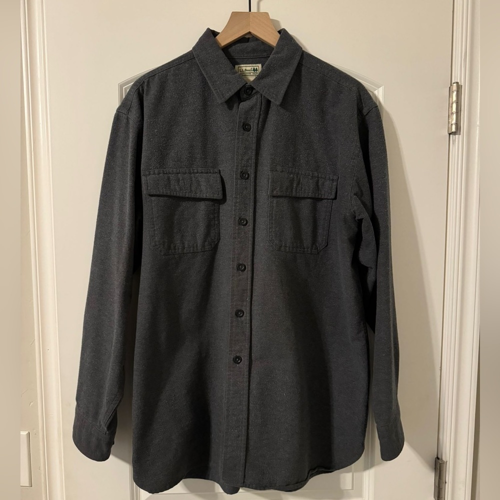 Grey 100% cotton flannel ll bean